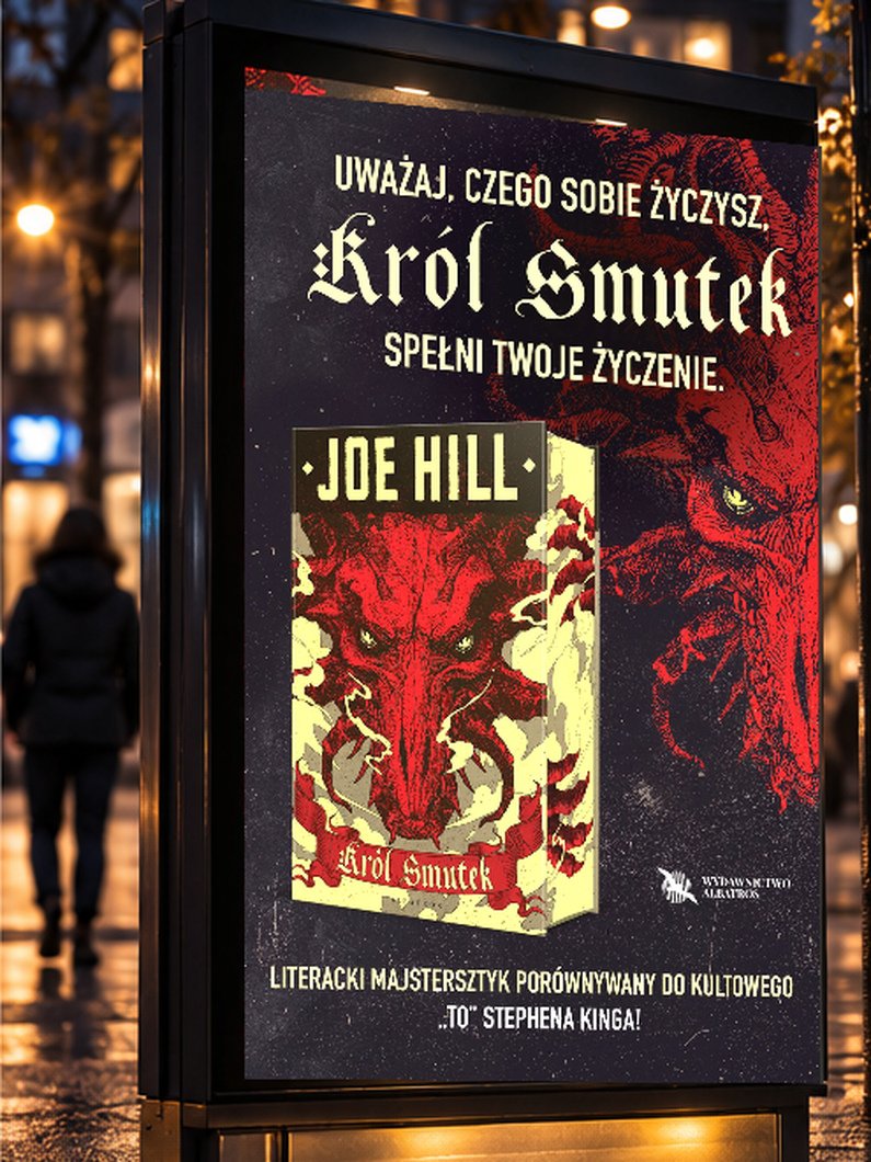 Illuminated citylight mockup faithfully displaying the original supplied Joe Hill campaign artwork